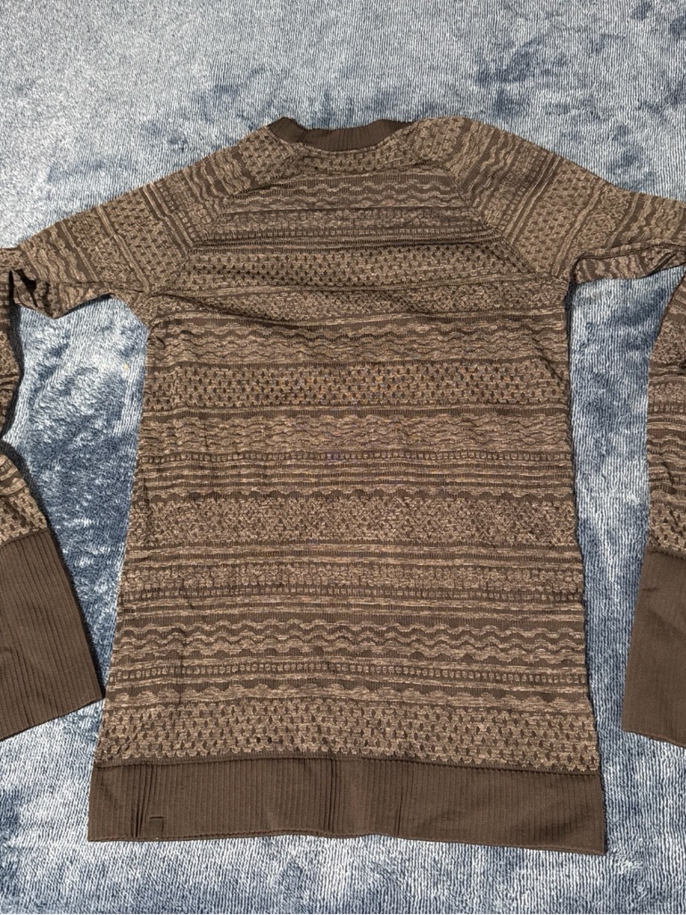 lululemon athletica Black Patterned Crewneck Sweater